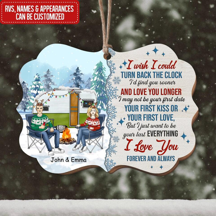 Personalized Wooden Ornament - Christmas Gift For Lover, Family, Couple - Personalized Camping Couple Ornament