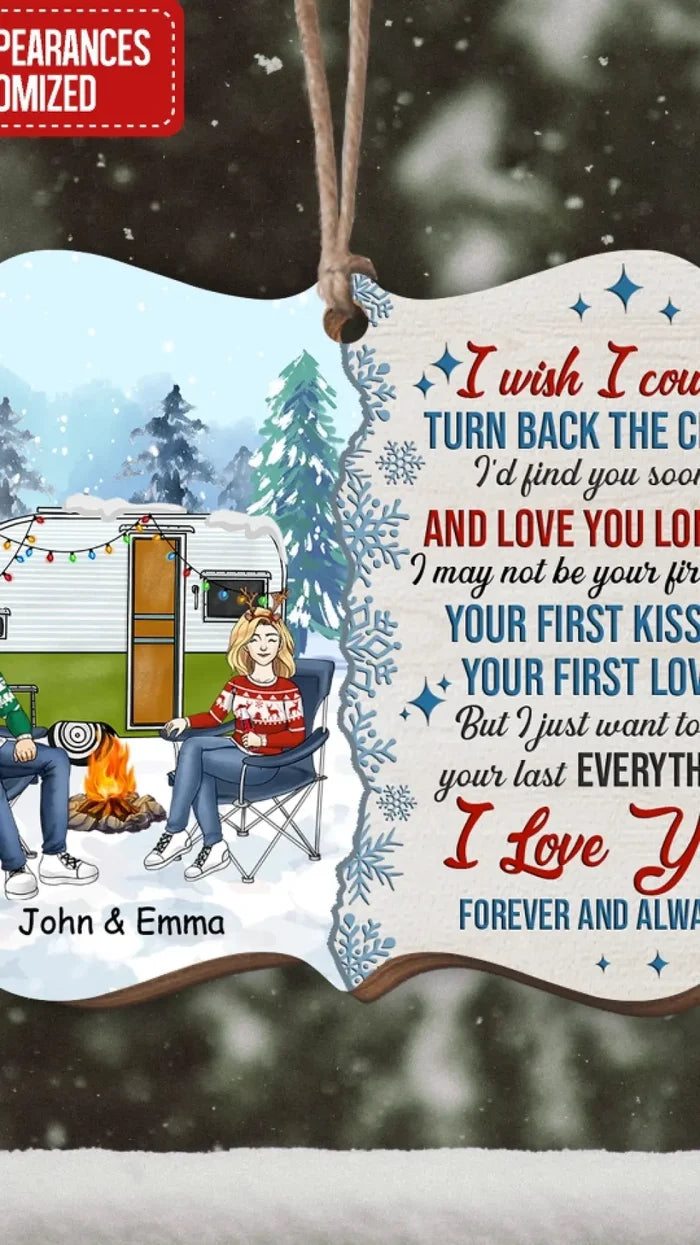 Personalized Wooden Ornament - Christmas Gift For Lover, Family, Couple - Personalized Camping Couple Ornament