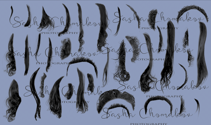 Photoshop hair brushes set 3