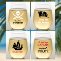 PIRATES Stemless Shatterproof Wine Glasses (4 Pack)