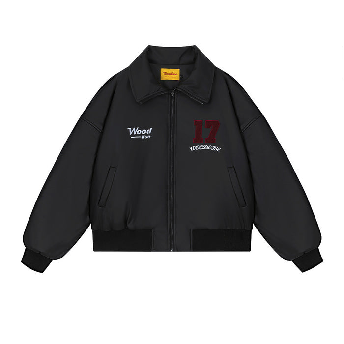 Retro Biker's Pilot Jacket Coat Thick Mid-length