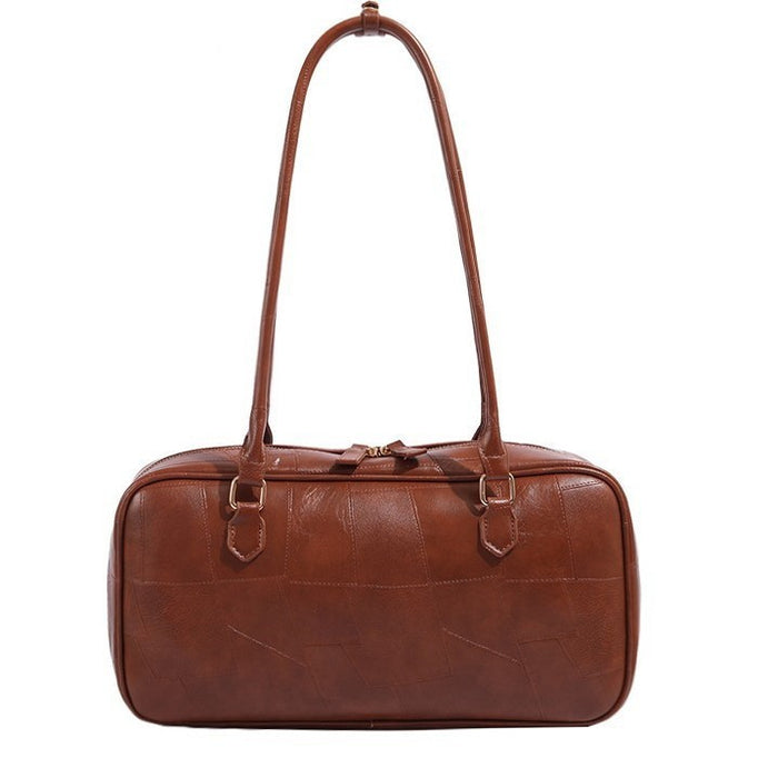 Retro Patchwork Large Capacity Commuter Bag Advanced Texture One-shoulder Versatile Handbag