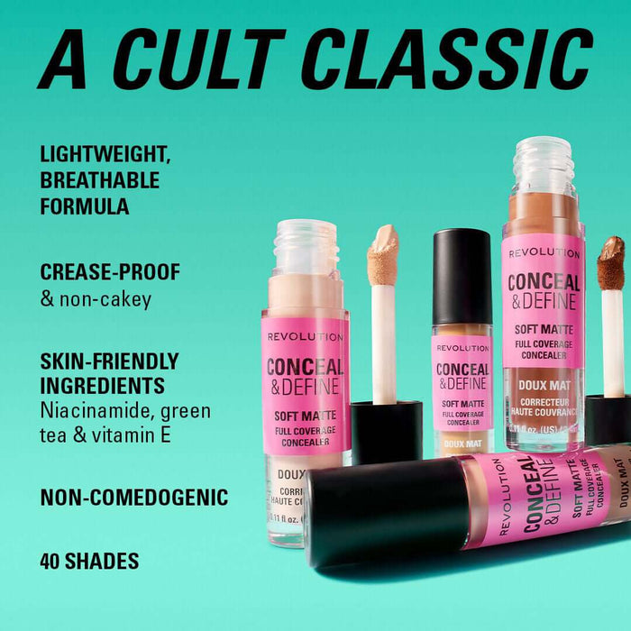 Revolution Conceal And Define Full Coverage Concealer C0.5C 3.4ml