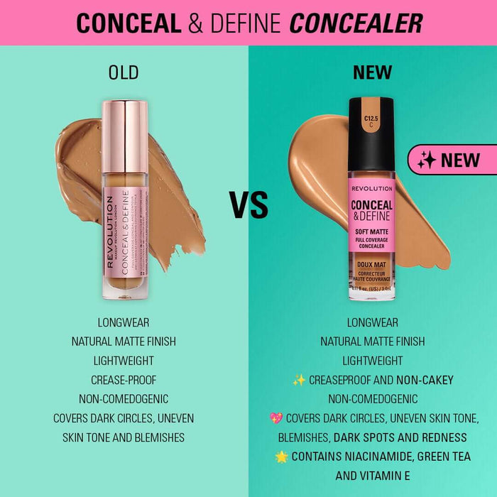 Revolution Conceal And Define Full Coverage Concealer C8C 3.4ml
