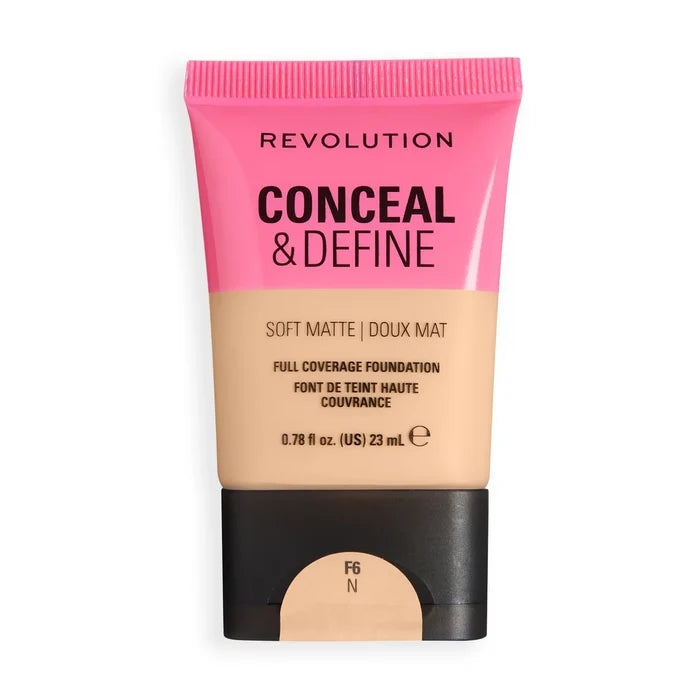 Revolution Conceal & Define Soft Matte Tube Foundation F6N 23ml