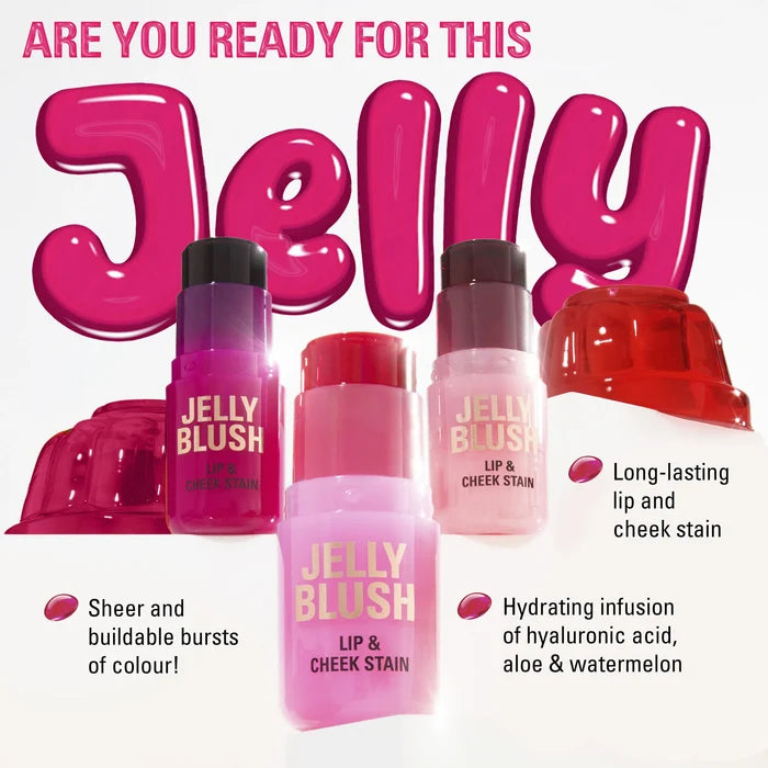 Revolution Jelly Blush Stick Lip And Cheek Stain Strawberry Pink