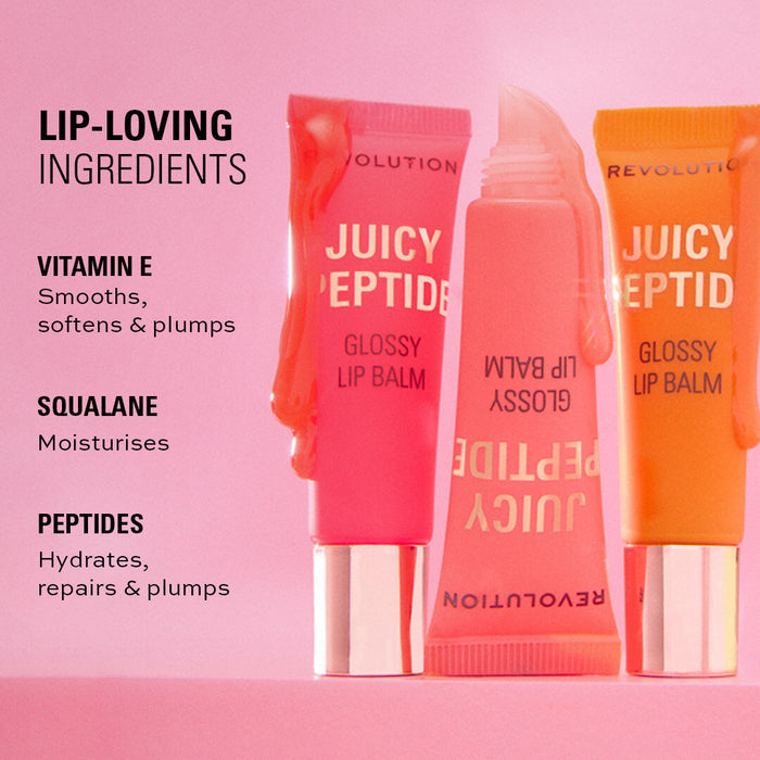 Revolution Juicy Peptide Lip Balm Peach Bellini Orange 8ml