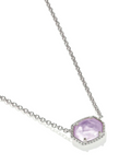 Rhodium Plated Daphne Frame Pendant Necklace in Purple Amethyst by Kendra Scott