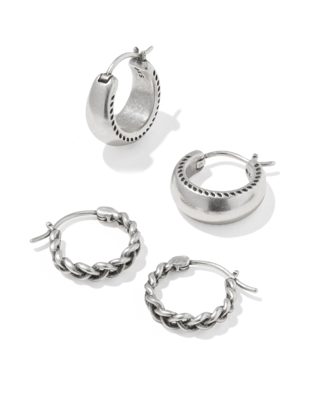 Rhodium Plated Gabriella Huggie Set by Kendra Scott