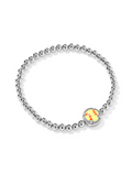 Rhodium Plated Softball Stretch Bracelet in Chartreuse Magnesite by Kendra Scott