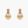 Riva Antique Red Kempu Chandbali Earrings