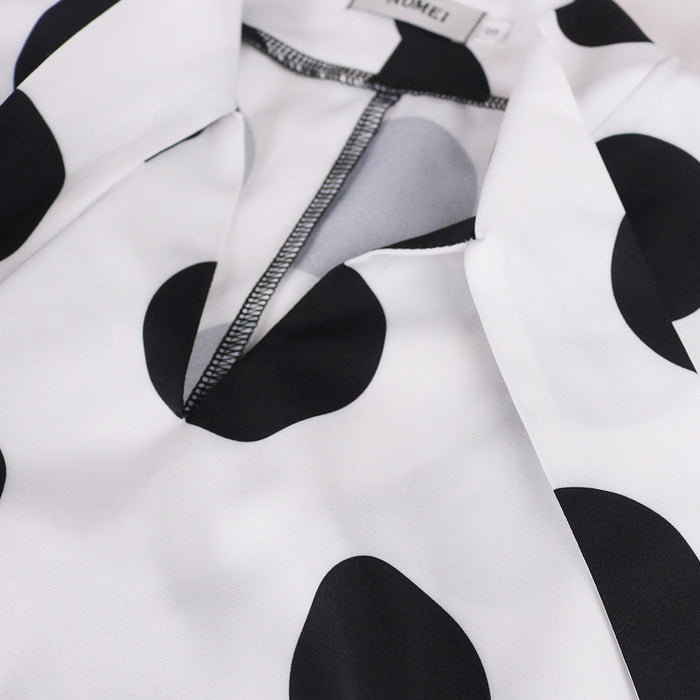 Round Neck Tie Bow Loose Loose Casual Women's Dress
