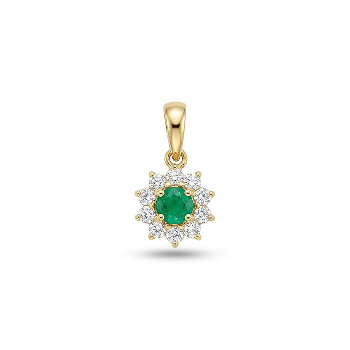 Royal Lily Modern Yellow Gold & Diamond Pendant