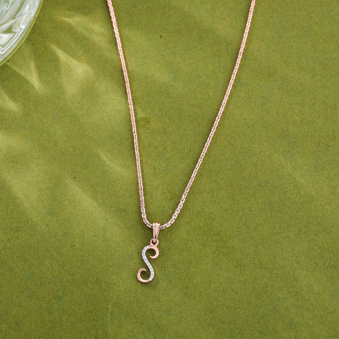 S Letter Alphabet Pendant Diamond Jewellery