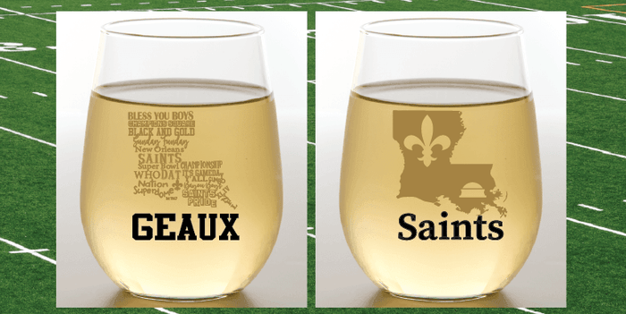 SAINTS STATES Stemless Shatterproof Wine Glasses (2 Pack)