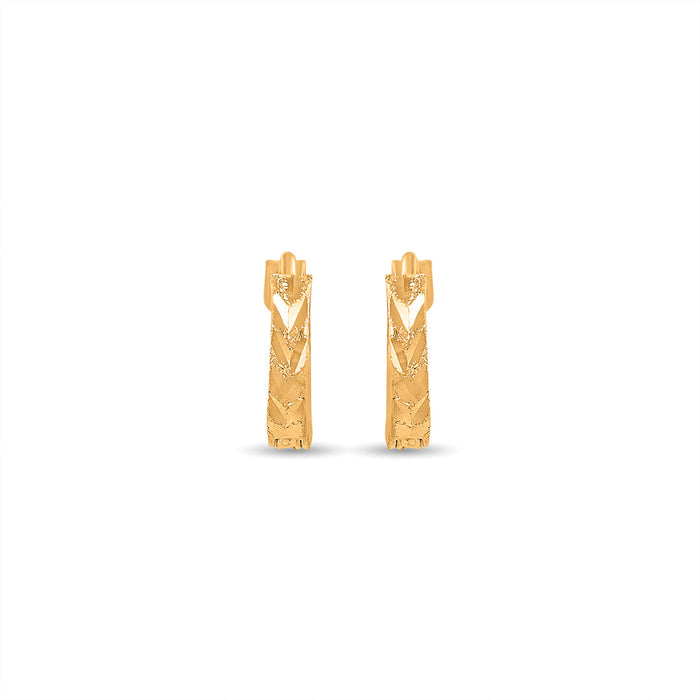 Sculpted Charm Hoops & Huggies Gold Earrings
