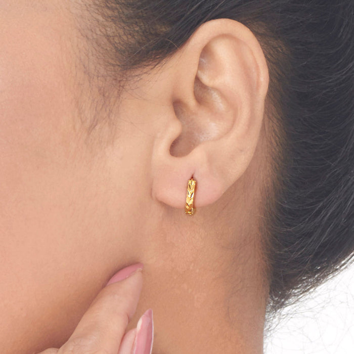 Sculpted Charm Hoops & Huggies Gold Earrings