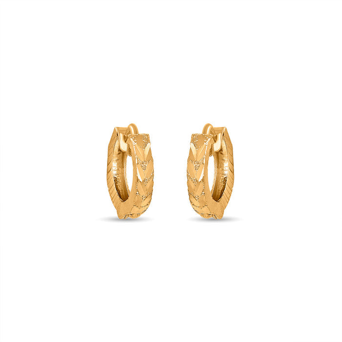 Sculpted Charm Hoops & Huggies Gold Earrings