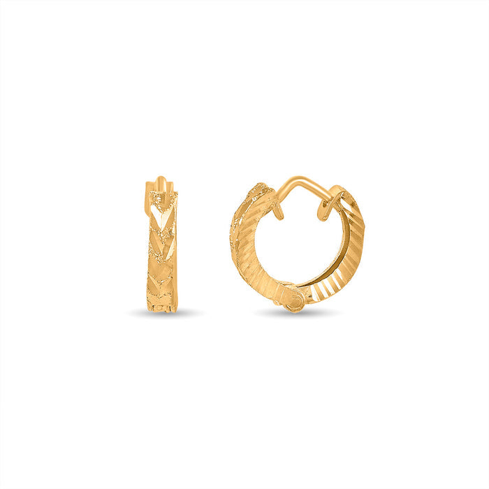 Sculpted Charm Hoops & Huggies Gold Earrings