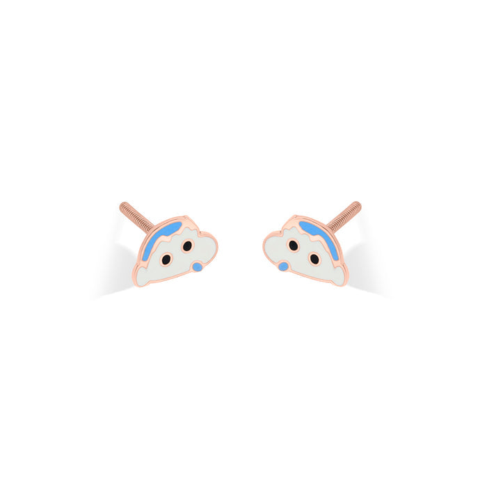 Shinchan's Mischief Gold Stud Earring For Kids