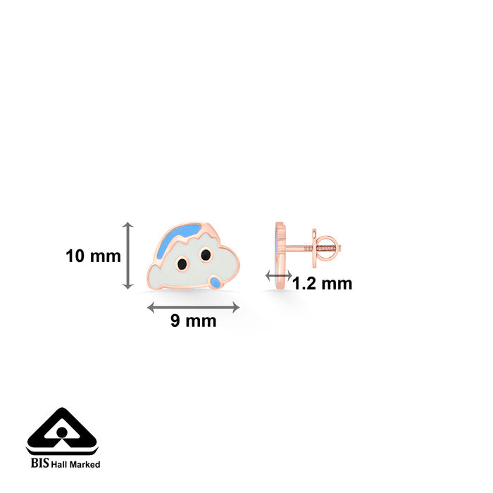 Shinchan's Mischief Gold Stud Earring For Kids