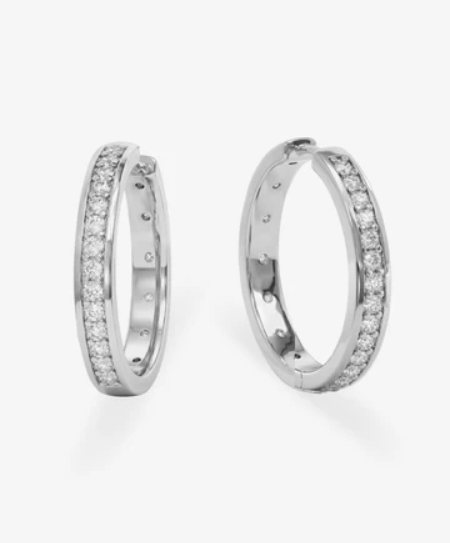 Silver Plated Ashley Infinity Convertible Hoops in White CZ by Melinda Maria