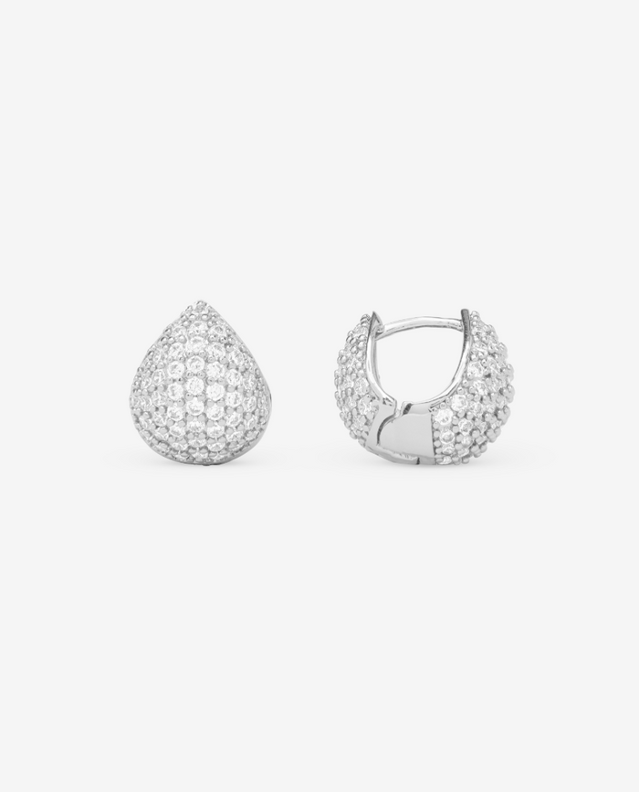 Silver Plated Lil' Norah Earrings in White CZ by Melinda Maria