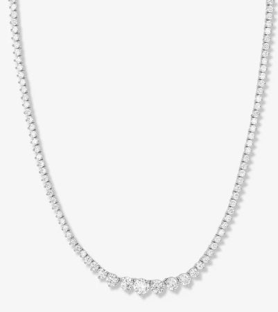 Silver Plated Over Brass Not Your Basic Graduated Tennis Necklace in CZ by Melinda Maria