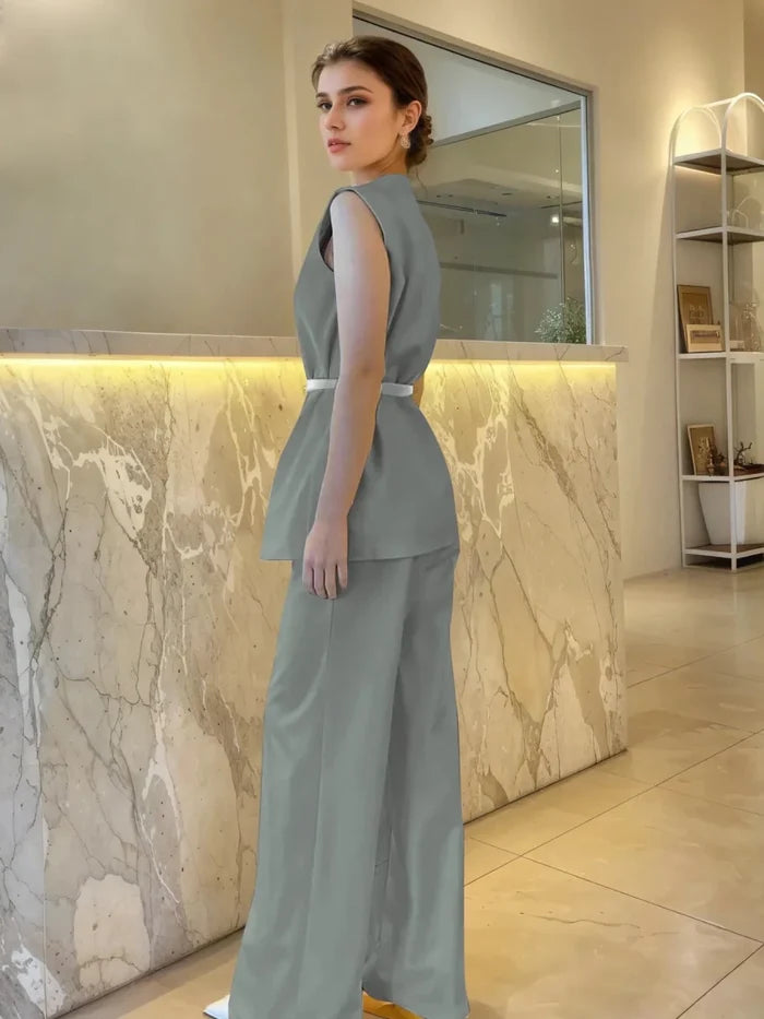 Sleeveless Top and Pants Set - The PM Edit