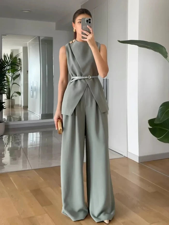 Sleeveless Top and Pants Set - The PM Edit