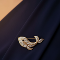Sparkling Crystal Whale Brooch Pin (12-Piece Wholesale Pack) | Elegant Rhinestone Animal Jewelry for Women (MBC-0352)