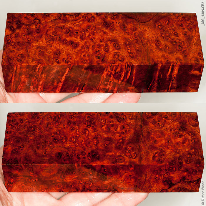 Stabilized amboyna burl wood block