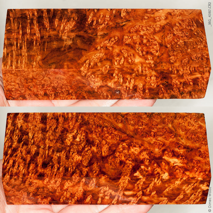 Stabilized amboyna burl wood block