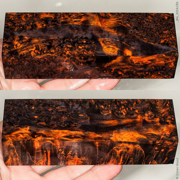 Stabilized masur karelian birch wood block