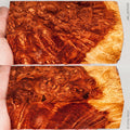Stabilized wood afzelia burl block