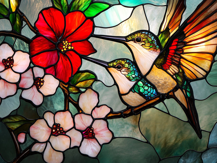 Stained Glass Hummingbird Haven