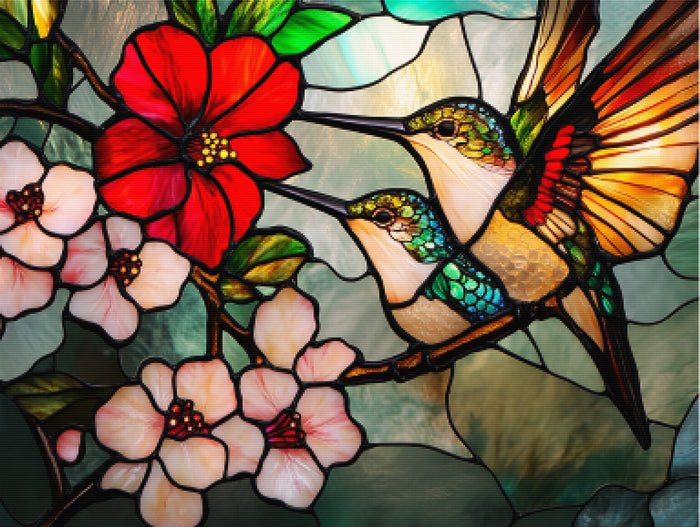 Stained Glass Hummingbird Haven