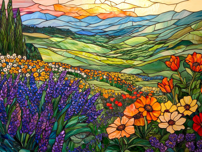 Stained Glass Meadow Mosaic