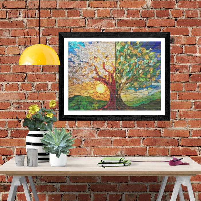 Stained Glass Seasons Entwined
