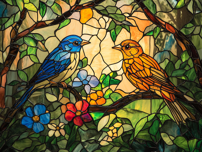 Stained Glass Songbird Symphony