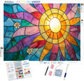 Stained Glass Sunburst of Seasons