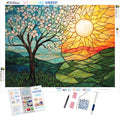 Stained Glass Sunrise of Seasons