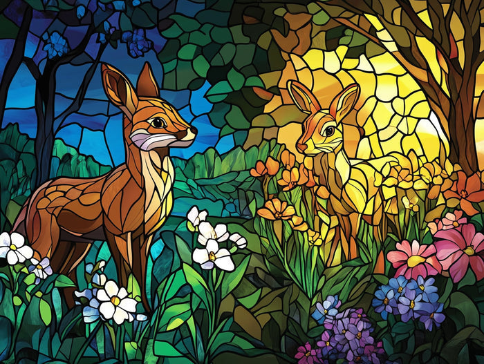 Stained Glass Wildlife Awakening