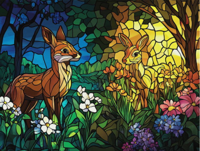 Stained Glass Wildlife Awakening