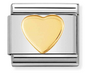 Stainless Steel & 18K Yellow Gold Single Heart Charm