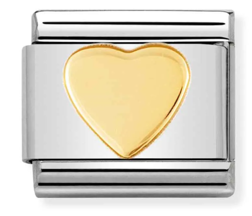 Stainless Steel & 18K Yellow Gold Single Heart Charm