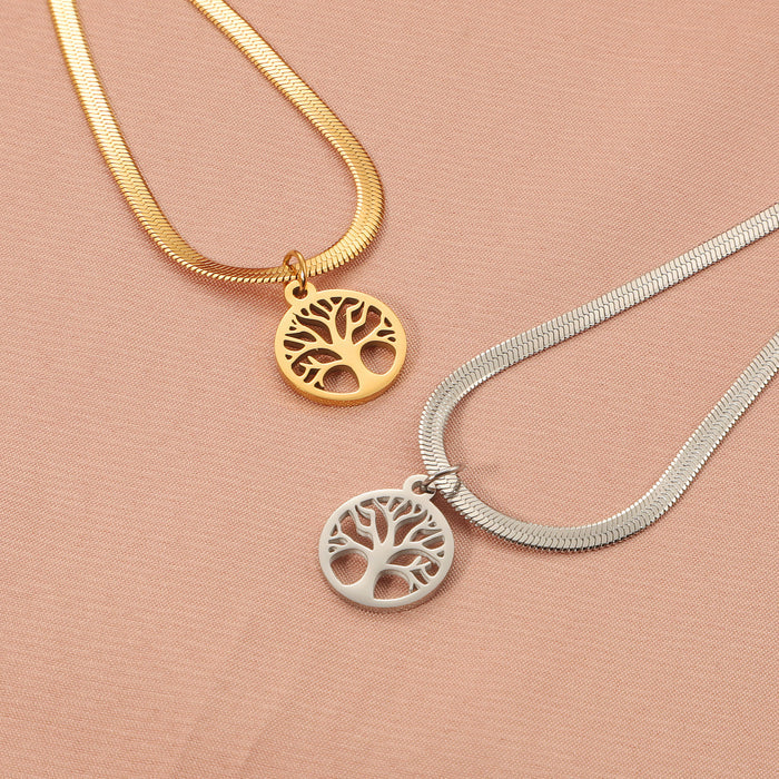 Stainless Steel Lucky Tree Affordable Luxury Fashion Clavicle Chain