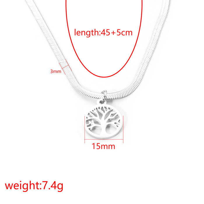 Stainless Steel Lucky Tree Affordable Luxury Fashion Clavicle Chain
