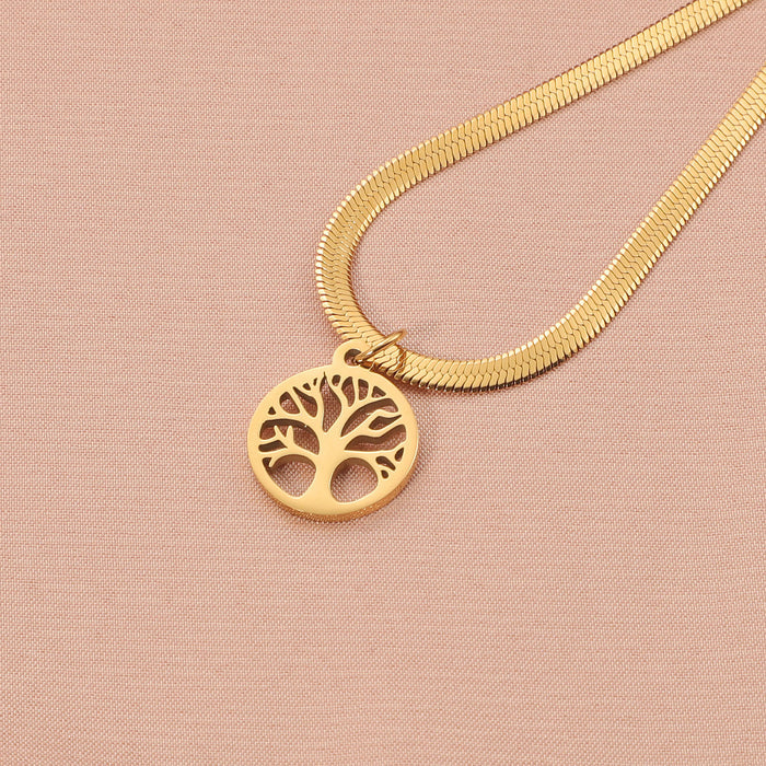 Stainless Steel Lucky Tree Affordable Luxury Fashion Clavicle Chain