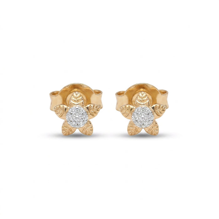 Starlit Radiance Studs Yellow Gold & Diamond Earrings